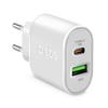 Caricatore da muro Power Delivery USB-A USB-C 20W - bianco