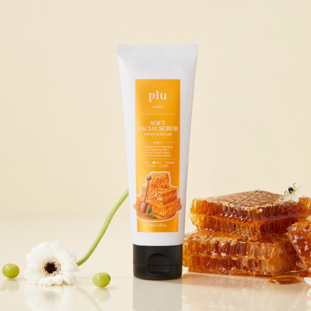 Plu Soft   Brightening Facial Scrub 100g 2pcs