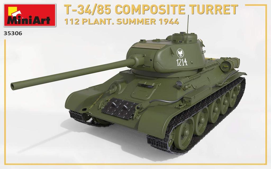 MiniArt Scale Soviet Composite Factory Summer Plastic Model Kit MA35306 1/35 T-34-85 Turret, No. 112, 1944,