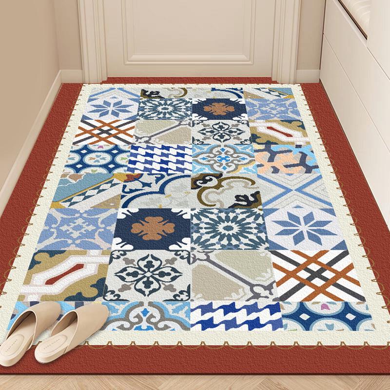 Retro American Non-Slip Wear-Resistant Leather Entrance Mat