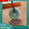 Natural A-grade Blue Jade Pendant - Unisex Round Buckle Design