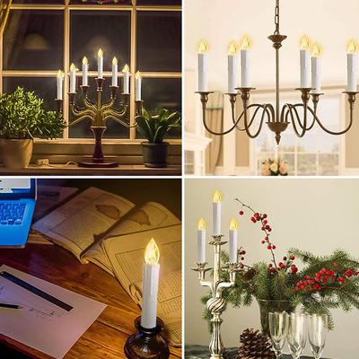 10PCS Candle Lights 7-key Remote Controls and Timers Christmas Tree Decor Flickering Window Candles for Stick Candlestick/Wreath