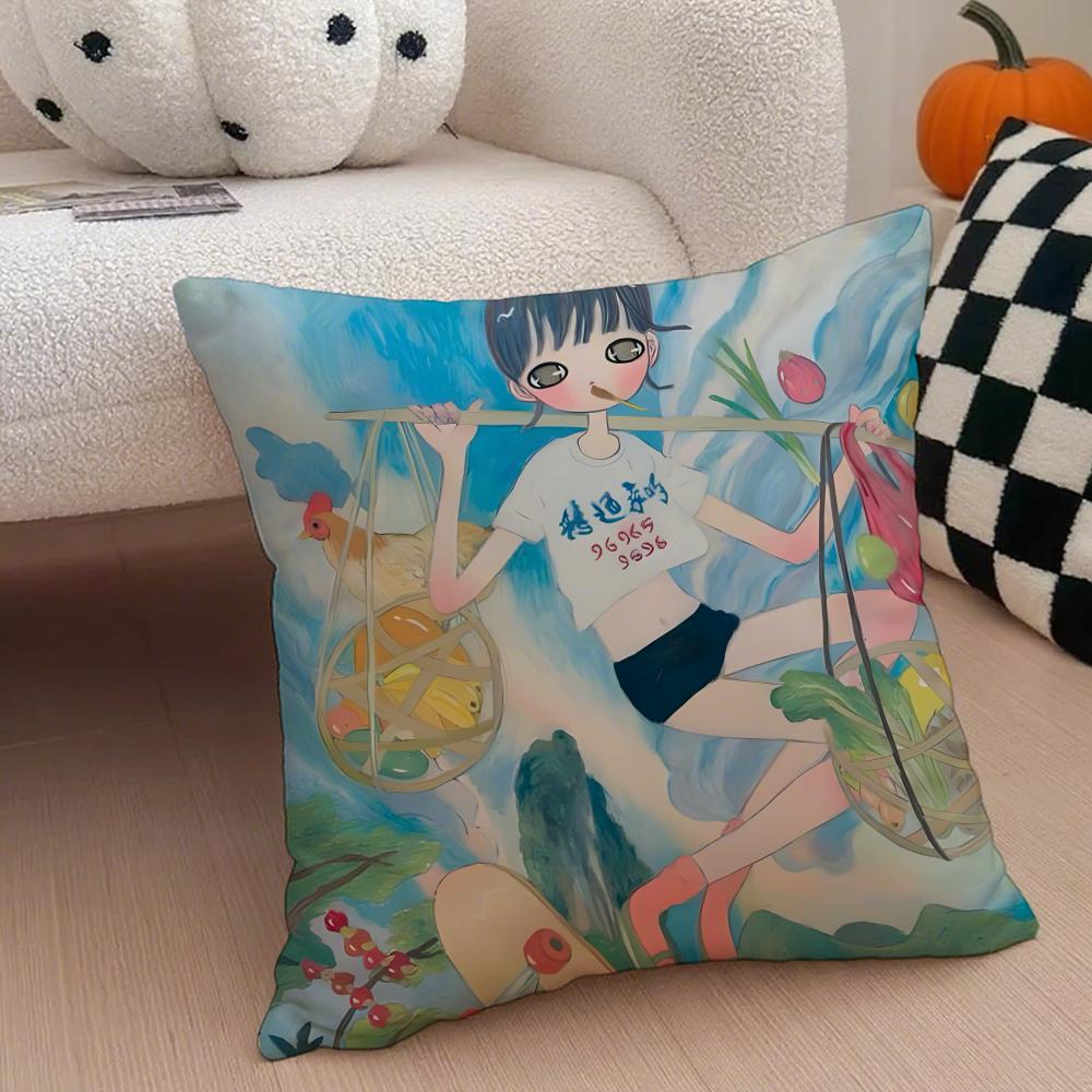 Aya Takano art avantgarde Cushion Cover Throw Pillow Cover Hidden Button Durable Polyester Chair Cushion