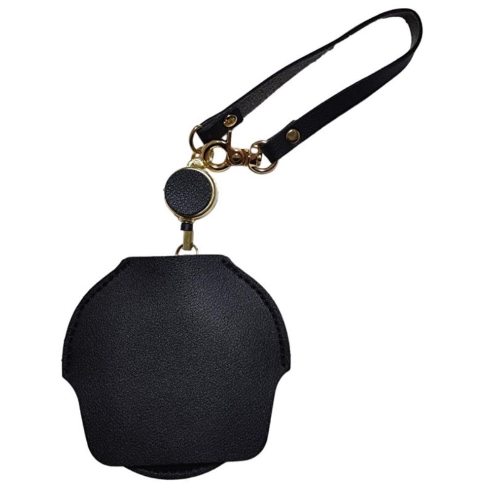 Extendable Reading Magnifying Glass Easy-pull Buckle PU Leather Key Chain  Seniors