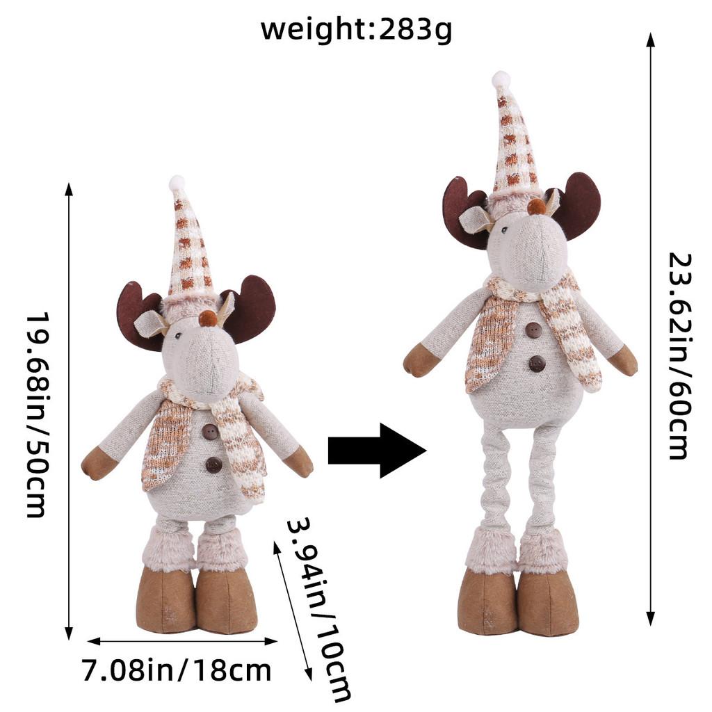 Christmas Snowman Plush Toy With Stretching Design For Holiday Decor And Gift