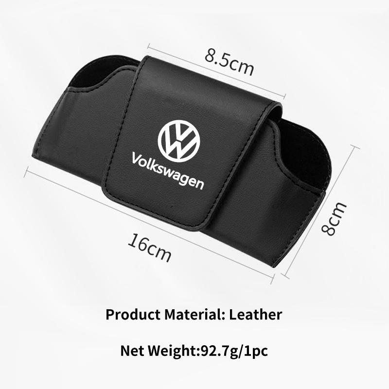 Hub Caps Car Visor Glasses Holder Leather Magnetic Sunglasses Storage Box Accessories For Volkswagen VW Jetta Golf Beetle EOS GT Cv1