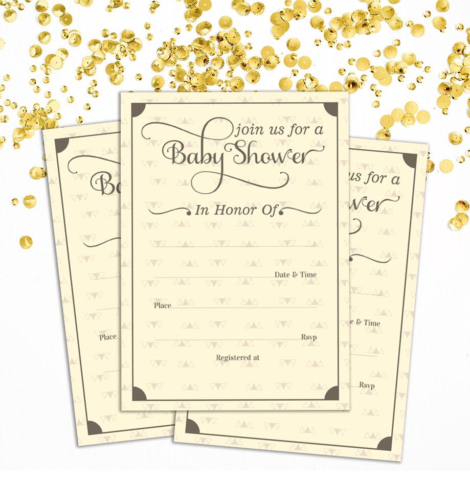 Darling Souvenir Einladungskarte für Babyparty, druckbar, zum Ausfüllen oder Beschreiben, blanko, Einladungen, Partyzubehör, 28 Stück