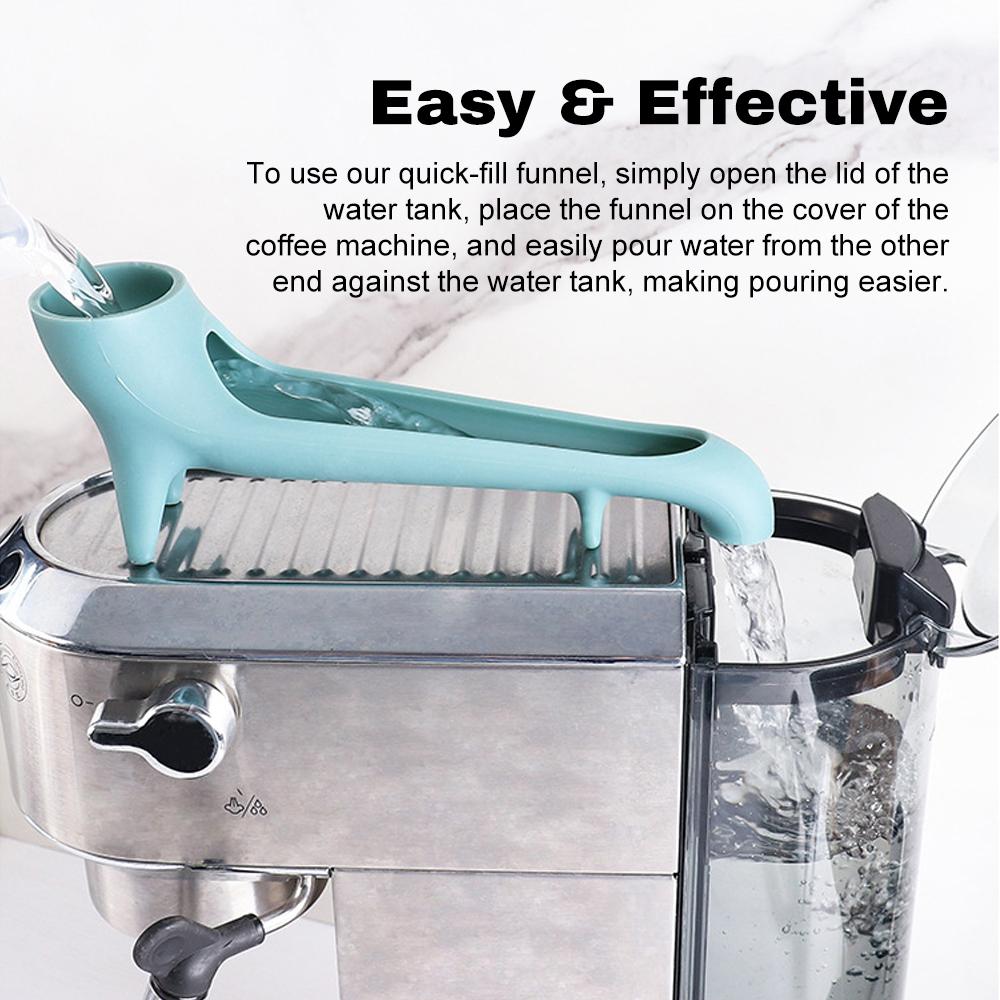 Water Box Funnel for Espresso Machine Silicone Long Offset Water Funnel Quick Access for Coffee