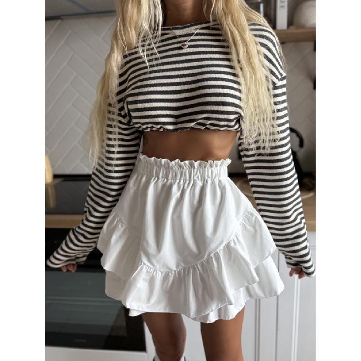 Süßer Lotusblattkanten-Kuchenrock Frühling und Sommer Damen Elegant Street Foto Freizeit Urlaub Büro Pendeln Blütenknospenrock