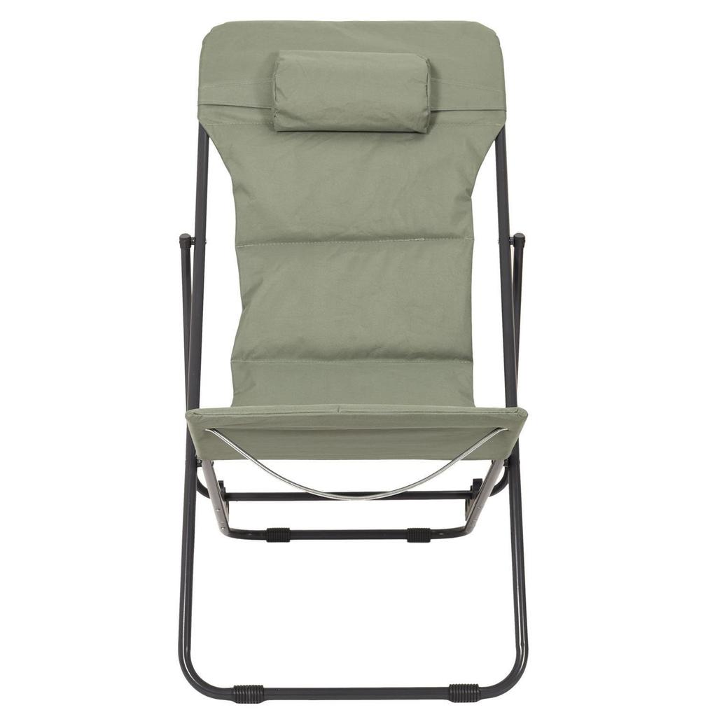 FOLDABLE DECK CHAIR Grue KHAKI adjustable backrest with cushion