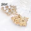 Dressy Lapel Pin Flower Branch Brooch with Faux Pearls Rhinestones, Decorative Alloy for Wedding Party, Dainty Jewelry Accessory Women Girls