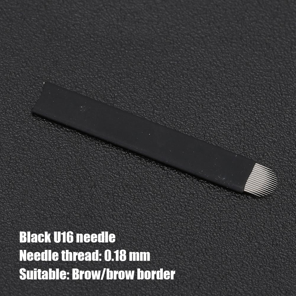 50pcs Eyebrow Microblading Needles Blade Fine Tattooing Permanent Makeup Blades 0.18mm(16‑pin )