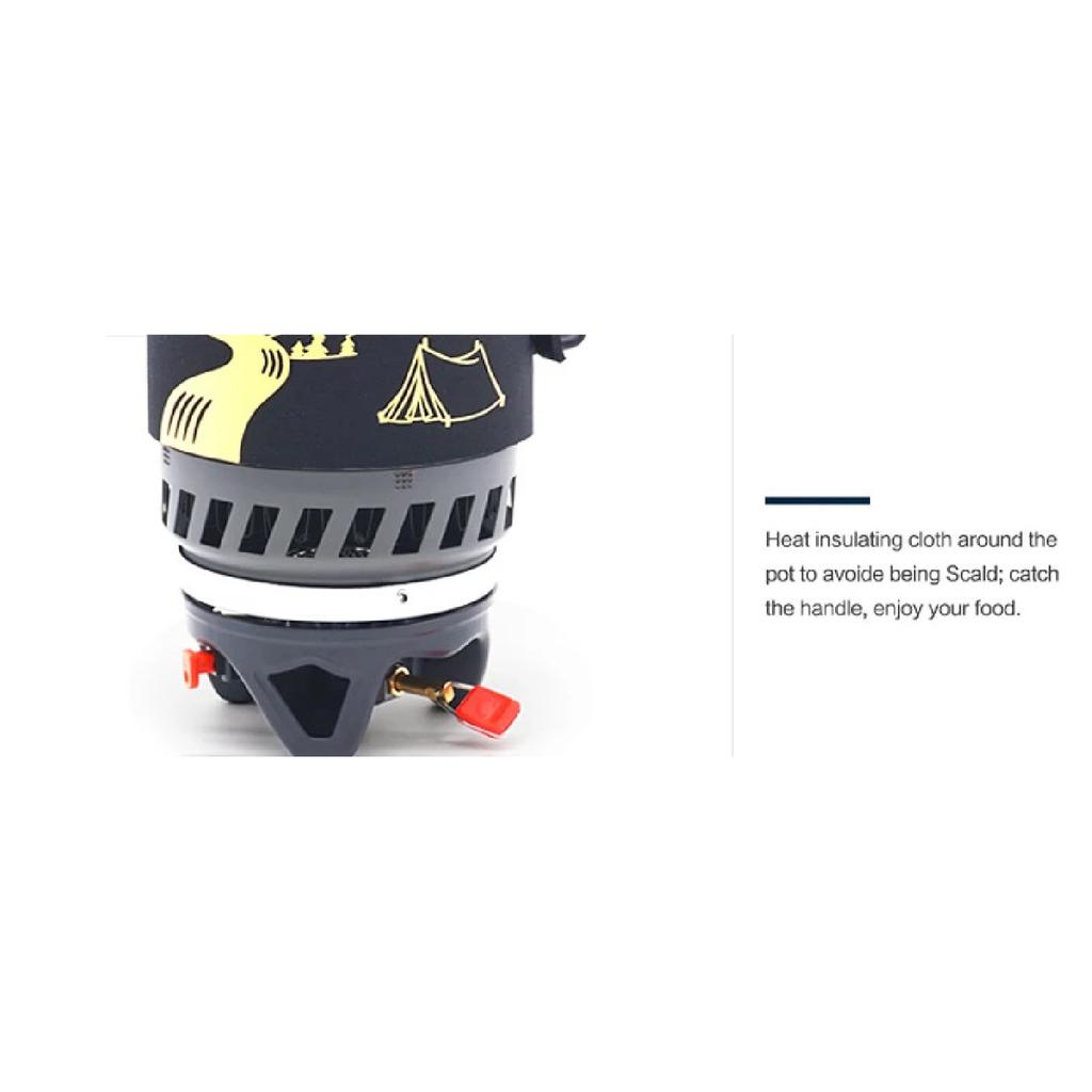 APG Portable 1400ml Cooking System Outdoor Hiking Camping Stove Heat Exchanger Pot Propane Gas Burners