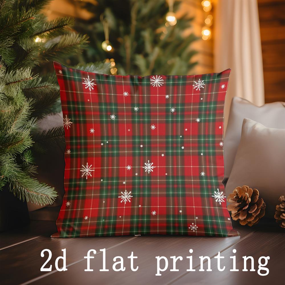 Weihnachts-Plaid &; Schneeflocken Kissen Geeignet für Sofa Schlafzimmer Auto Kissenbezug Kissen Rechteckiges Rückenkissen