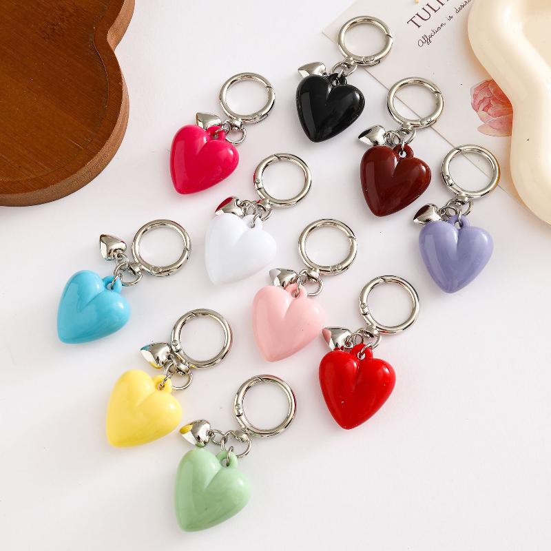 Sweet Heart Keychain Fashion Cute Candy Color Love Key Ring Lightweight Key Accessory for Women Girls Car Bag Ornament