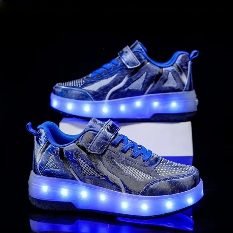 

Roller Shoes Kids Outdoor Sports Two Wheel Roller Skate Shoes Breathable Mesh Dual-Use Adult Running Casual Sneakers 39