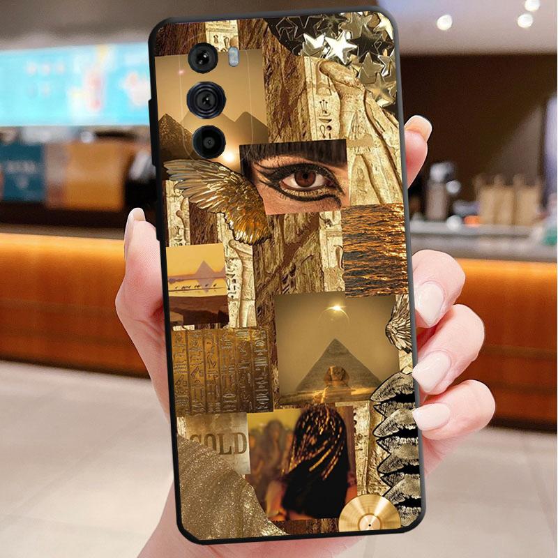Phone Case For Motorola Edge 60 50 40 Pro 60 50 40 30 Ultra Neo Fusion Moto G Stylus G Egypt Pharaoh Cat Anubis