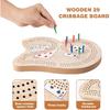 Wooden 3-Track Cribbage Board Game - Classic Board for 3 Players with Plastic Pegs - Ideal Family Game for Kids and Adults