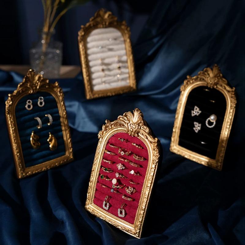 Jewelry Display Stand Vintage Photo Frame Style Home Ring Earring Display Rack Decorative Jewelry Organizer for Rings & Earrings