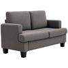 2-Seater Sofa 120 Cm with Removable Backrest Cushions, Chenille Fabric for Living Room, Bedroom, Office, Dark Grey