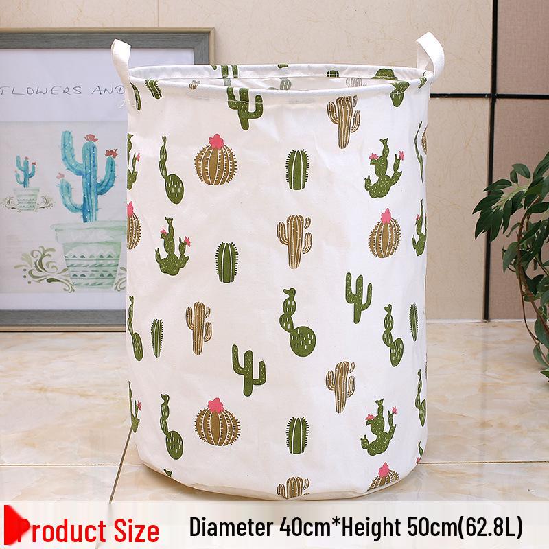 Waterproof Cotton Linen Laundry Basket and Toy Storage Hamper