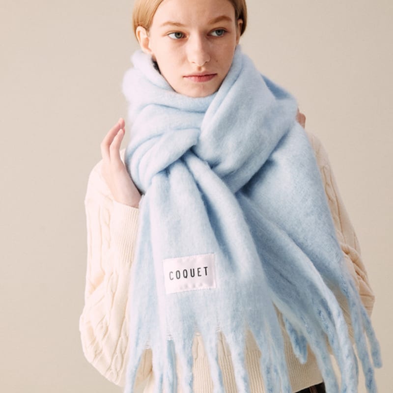 

COQUET HAIRY SOLID LONG MUFFLER BABY BLUE BABY BLUE