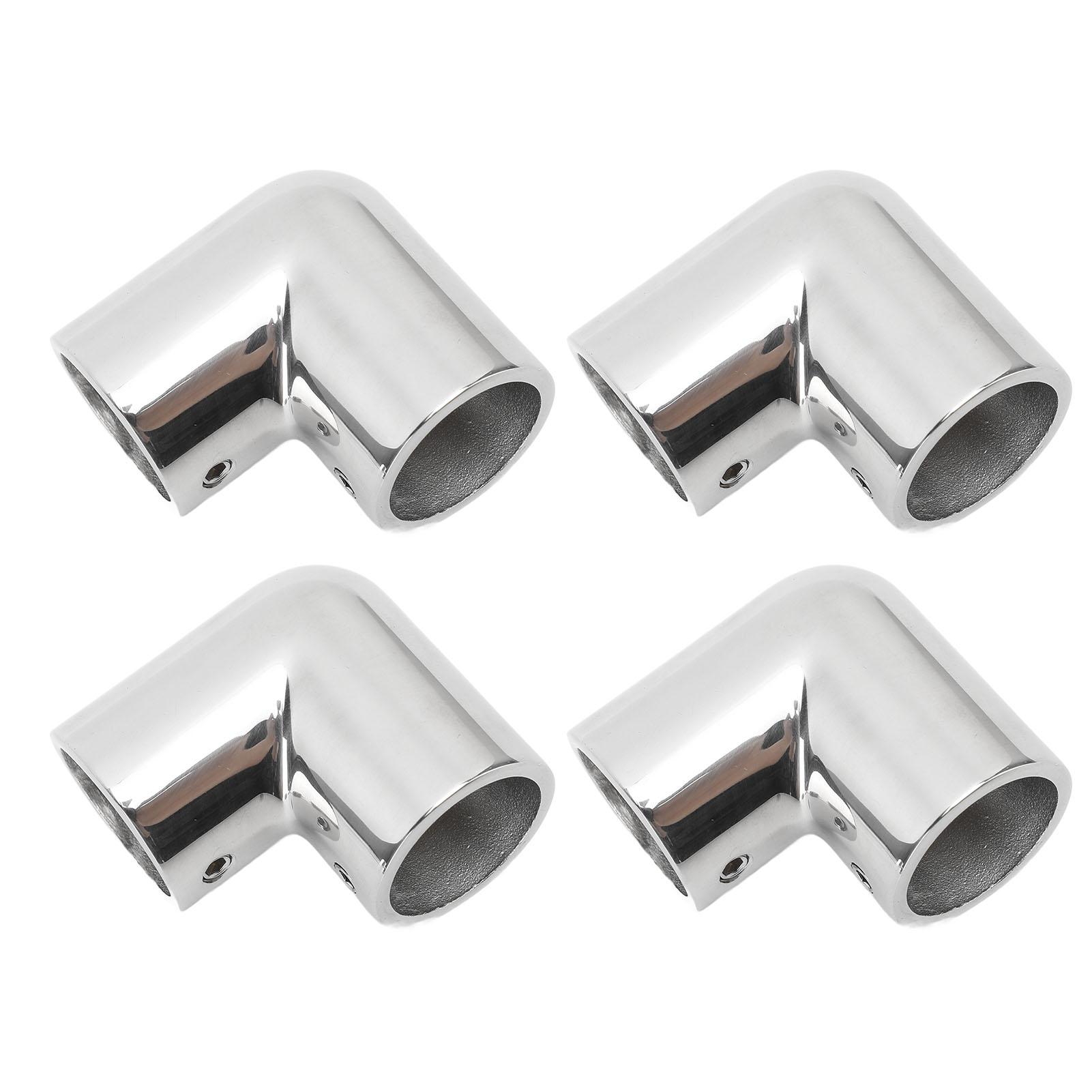 

4PCS 2 Way 90 Degree Boat Hand Rail Fitting 25mm ID 316 Stainless Steel Elbow Pipe Joint Connector for Ship Yacht