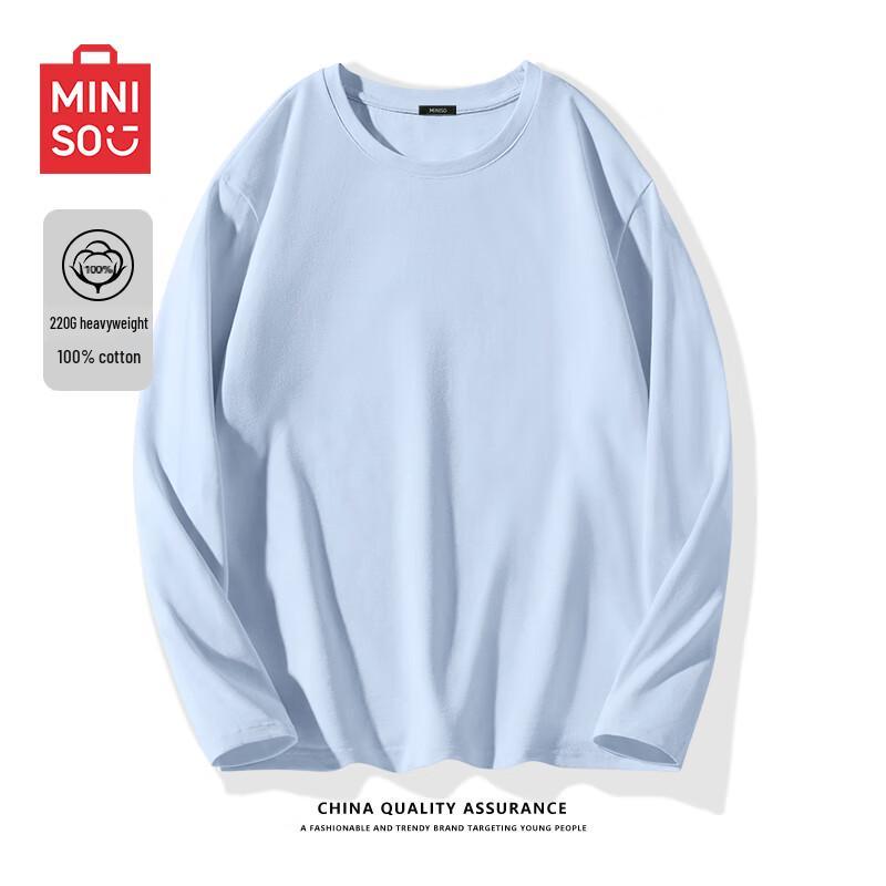 MINISO Мужская плотная хлопковая футболка с длинным рукавом M