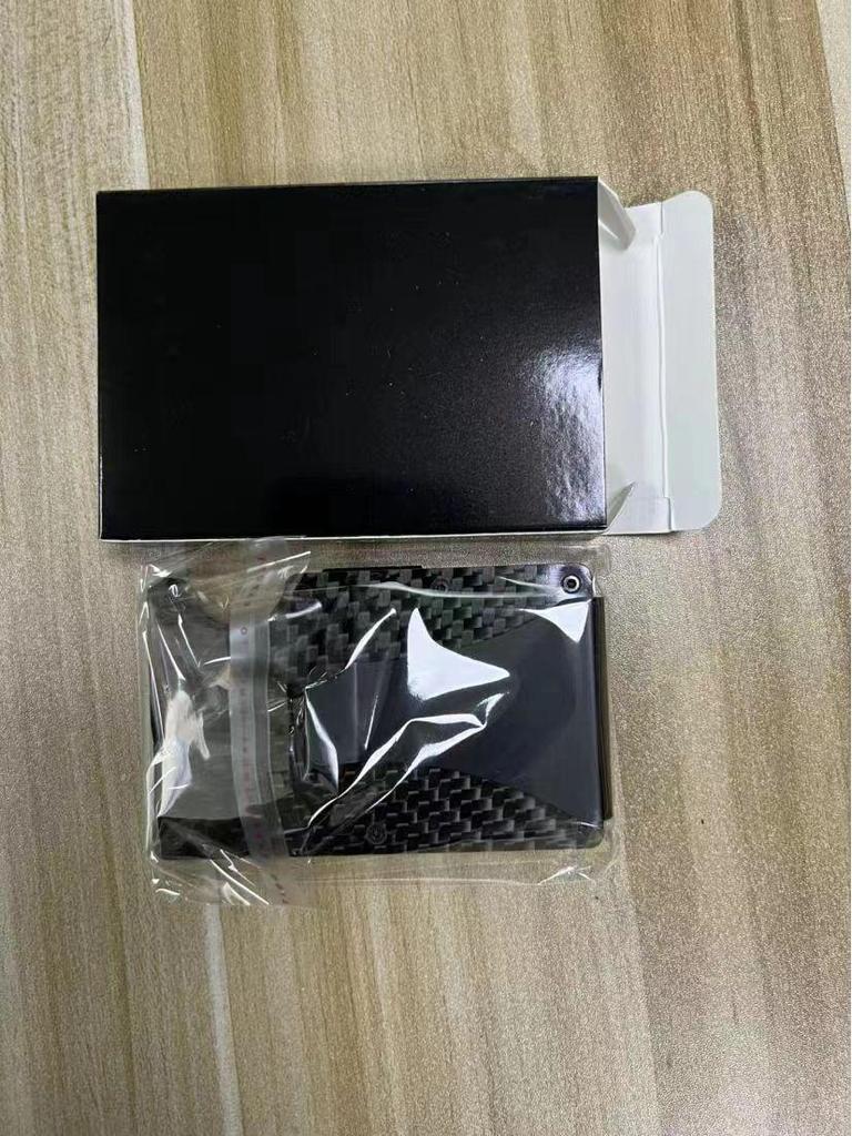 Hot Selling RFID Anti-theft Carbon Fiber Metal Card Holder Wallet with Money Clip