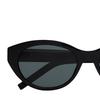 Saint Laurent Logo Decorated Oval Sunglasses Women Sunglasses Black 822276-Y9956-1000