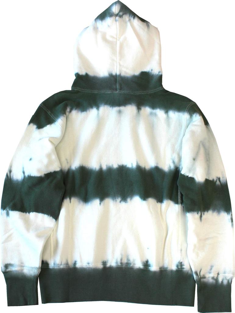 Hoodie Hoodie Sweatshirt Brushed Lining Tie Dye Print Script Logo Embroidery Hooded Sweatshirt Army Green S [Champion] 11.5oz C3-N107 Men's