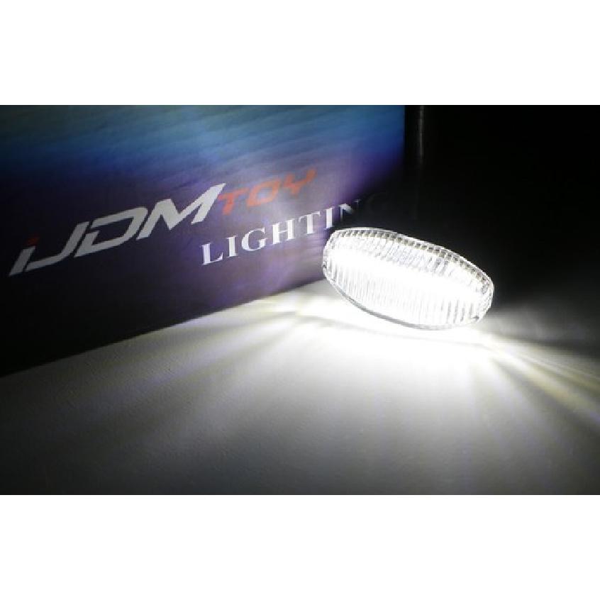 Smoked Lens White LED Front Fender Flare Sidemarker Lamps For 17-20 Ford Raptor