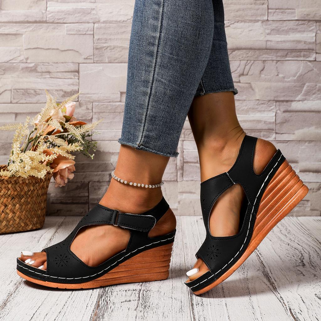 Fashion Women's Sandals Fashion Wedges Heels Sandals Summer Shoes 2025 New High Heeled Sandals Summer Elegant Footwear Female