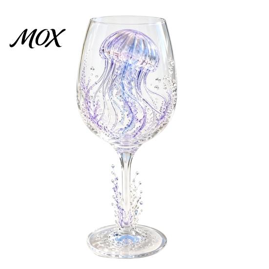 Küsten-Wohnkultur Meeresleben Weinglas, 3D Ozean-Thema Borosilikatglasbecher, Künstlerische Kreatur Einzigartiger Kelch für Cocktails Und Raffinierten Eiskaffee G