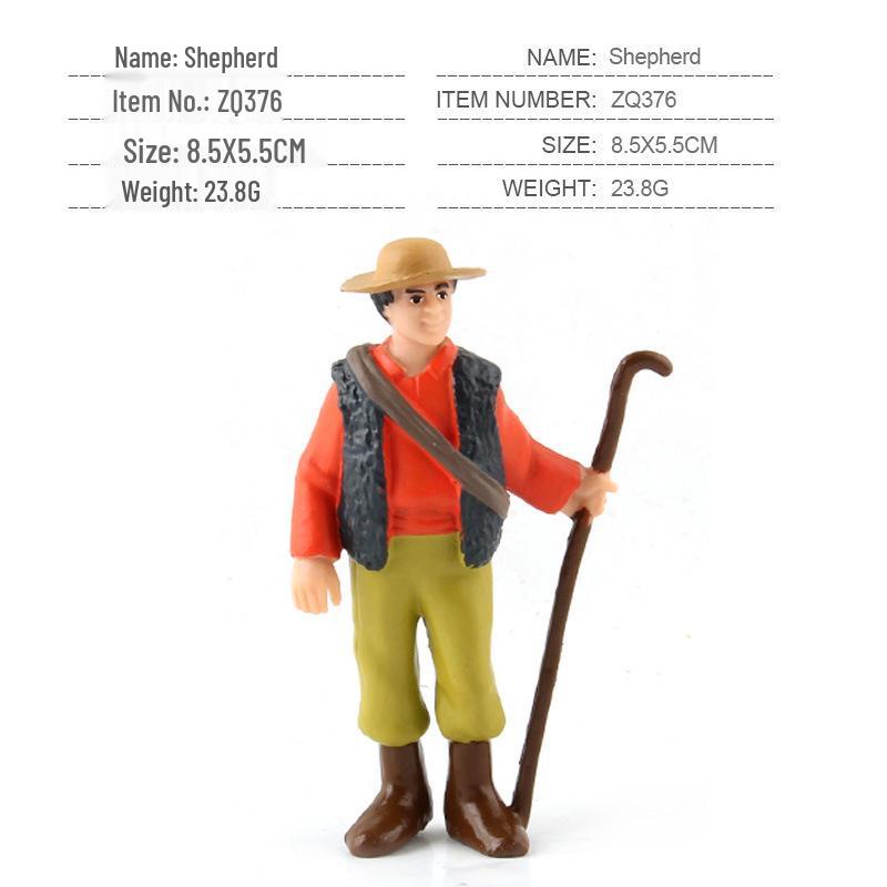 Cross-Border Farm Scene Worker Doll: Female Farmer with Shovel Ornament for Model Landscaping