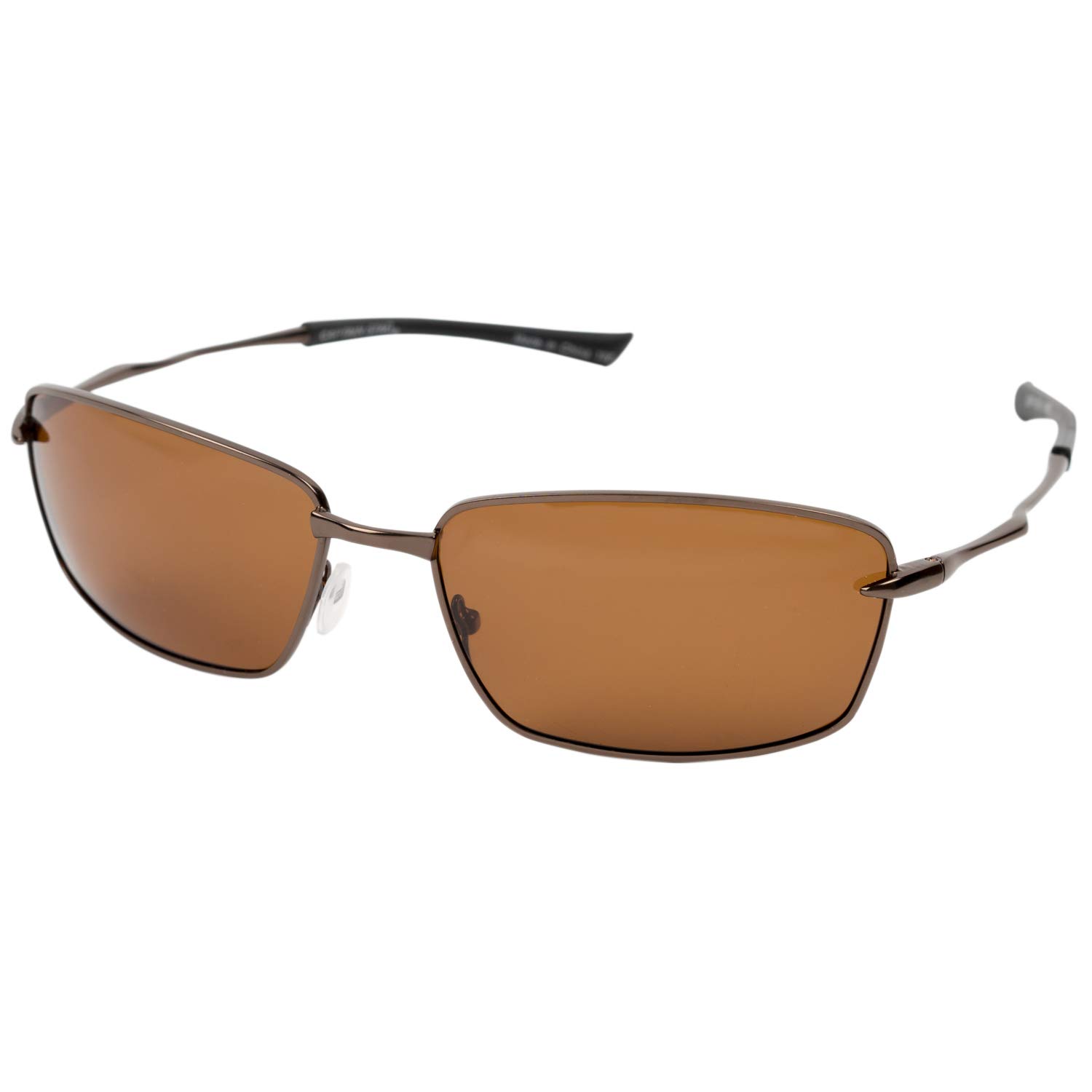 

Captain Stag Men s Polarized Square Metal Frame Sunglasses, Brown, CSP-001-1