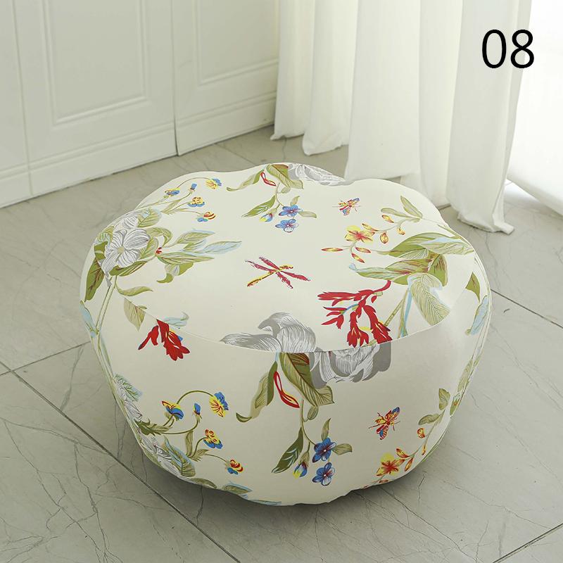 

Jacquard Elastic Stool Cover Pumpkin Shaped Footrest Footstool Protector Covers Ottoman Covers Seat Cushion Cover