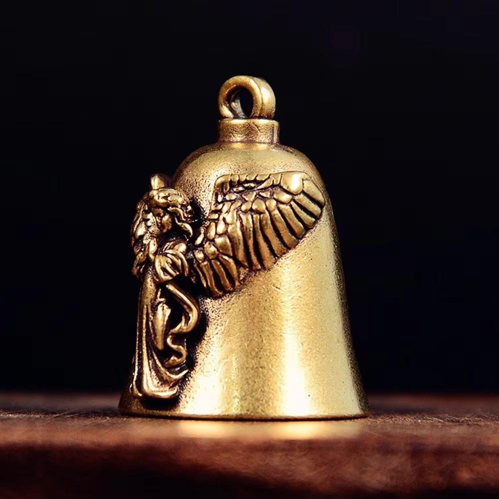Angel Relief Carved Angel Bell Vintage Guardian Bell Fashion Jewelry Lucky Charm Bell Home Decor