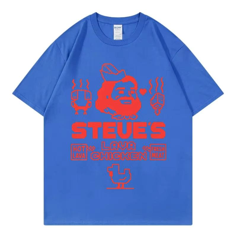 

Steve s Lava Chicken Miners Print T Shirt Harajuku Y2k Short Sleeve T-shirts Men Women High Quality Fashion Oversized T-shirt 3XL