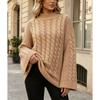 Women S Half Turtleneck Twist Knit Sweater Loose Fit Long Sleeve Solid Color Lazy Style