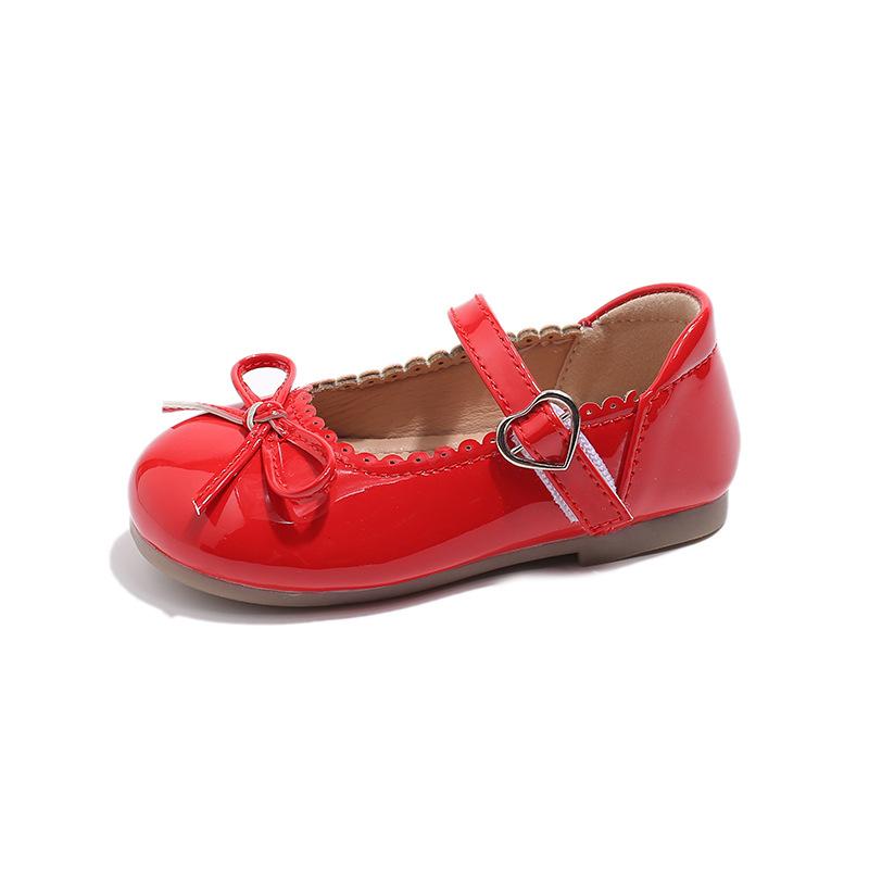 Fashion children's leather shoes for spring new girl shoe with soft soles anti slip kids shoe candy colored girls' leather shoes