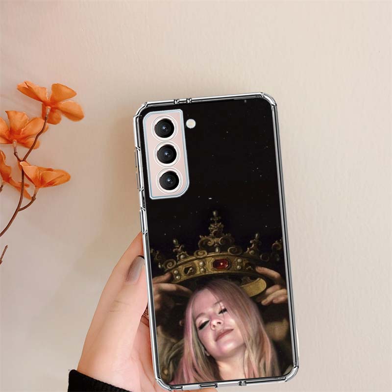 

Прозрачные чехлы для телефона с изображением певицы Аврил Лавин для Samsung S26 Ultra Galaxy S25 Edge S24 S23 FE S21 Plus S20 S22 S10 Чехол Узорчатый Com Samsung S24 FE