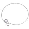 Artificial Pearl Jewelry Set With Diamondaccented Necklace Earrings And Bracelet For Women
