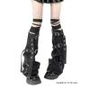 Copristivali Punk da Donna Calze Jeans con Tasche e Fibbie Metalliche Scaldamuscoli a Gamba Larga