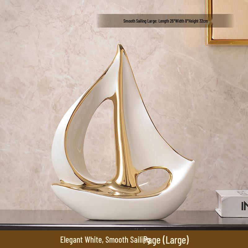 Smooth Sailing Ship Wine Cabinet Ornament Set - Luxurious Home & Office Decor