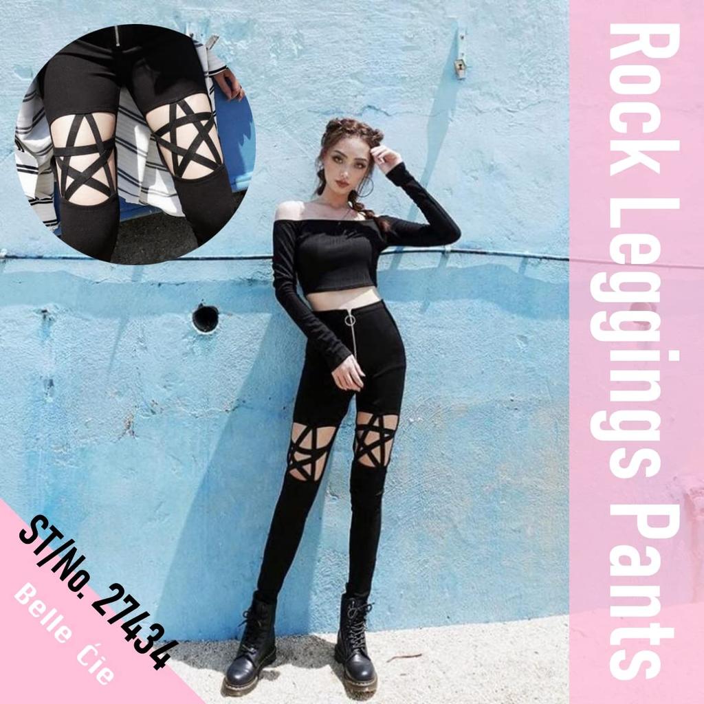 Belle Cie Crazy Cut Skinny Stretch Pants Women's Leggings, (ST/No. 27434) (M, Black)