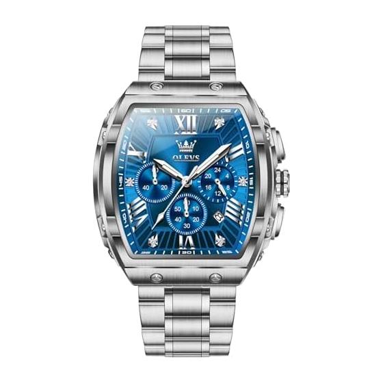 Popular men s wristwatch formal waterproof quartz analog brand wristwatch men s silver fashionable stainless steel work casual chronograph luminous
