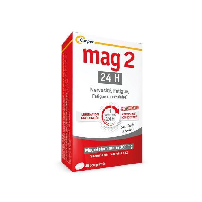 Mag2 24h Nahrungsergänzungsmittel Magnesium Nervosität Müdigkeit 2x40 Tabletten
