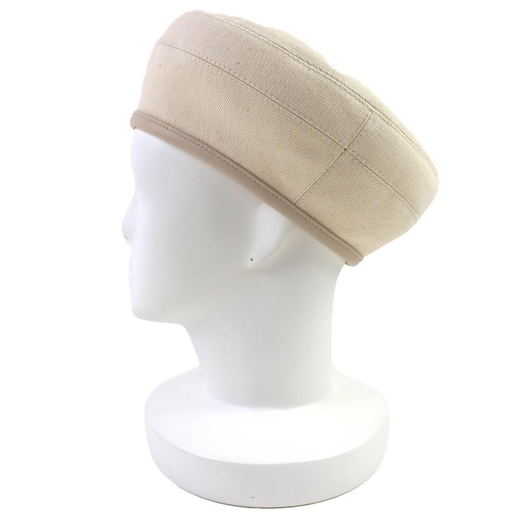 Excellent HERMES Beret Saint Honoré Serie Button Denim Cotton Women 58 222017N Used