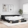VidaXL Daybed with Trundle and Drawers Black 90x200 Cm Fabric 3196634